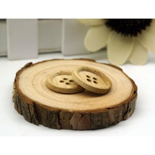 50PCS/lot 4-Holes 20mm Wooden Buttons DIY Scrapbooking Crafts Sewing Accessories Decorative Buttons
