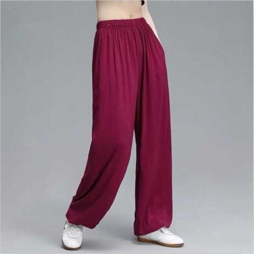 Hot Sale 2020 Summer Elastic Waist Women Wide Leg Trousers Male Casual Loose Long Pants Kungfu Pants Palazzo Plus Size M-7XL