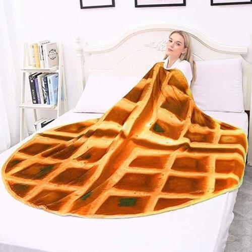 J Home Textile Finished Blanket Comfort Food Creations Waffles Wrap Blanket Perfectly Round Pizza Throw