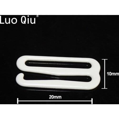 Luo Qiu 30pcs/lot 20mm painted white type 9 metal bar Buckles clips for Lingerie Adjustment accessories DIY belt buckle garment