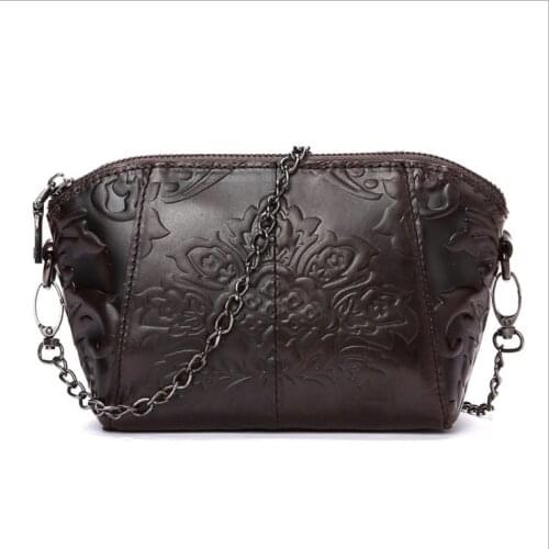 Fashion women cowhide bag Womens Handbag Genuine Leather mini bag chain one shoulder cross-body Bag Cowhide bag