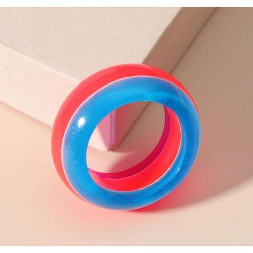 2021 New Hot Cool Vintage Korean Acrylic Multicolor Resin Ring set for Women Girl best gifts Cute Aesthetic Jewelry Wholesale