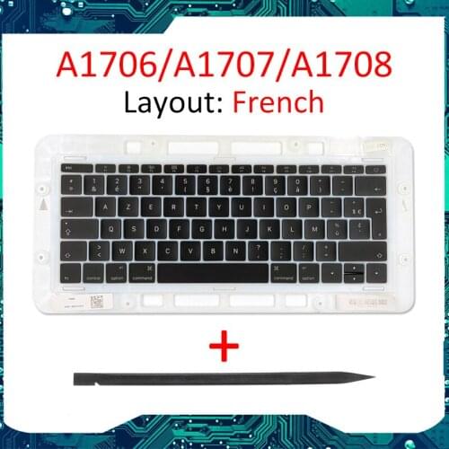 Genuine for Macbook Pro Retina 13" 15" A1706 A1707 A1708 French Keyboard Keys Key Cap Keycaps Late 2016 Mid 2017