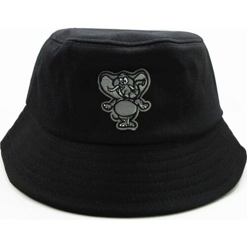 Elephant animal embroidery Bucket Hat Fisherman Hat outdoor travel hat Sun Cap Hats for kid men Women 378