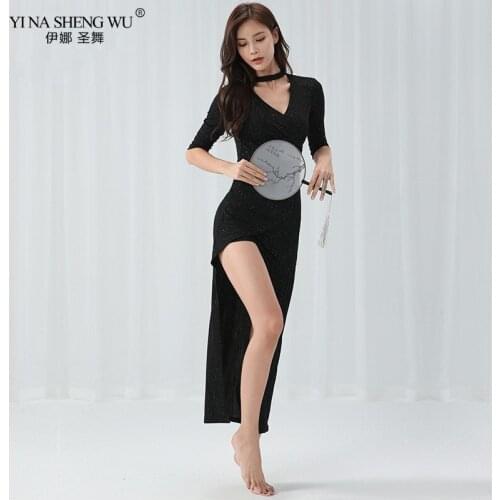 NEW style belly dancing Dress Practice clothing women belly dance dress silver luxury short sleeves belly dance dress black/red