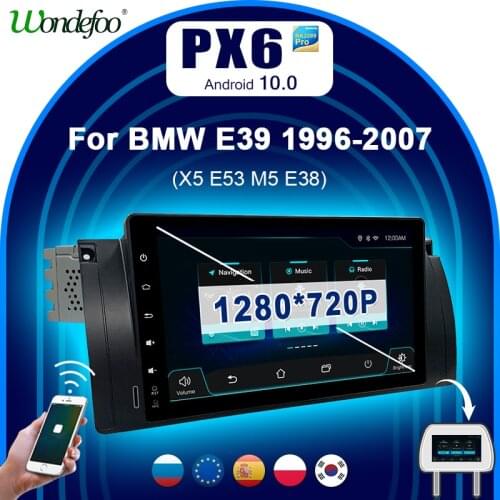 PX6 2 DIN Android 10 CAR RADIO for BMW E39 E53 X5 M5 autoradio GPS audio stereo navigation Multimedia player bluetooth screen