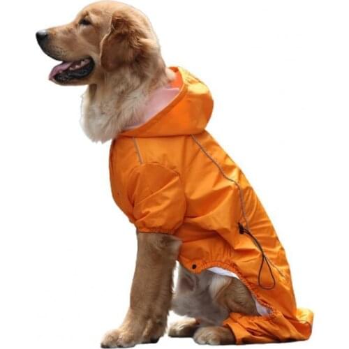 Plus Size Dog Raincoat Breathable Waterproof Polyurethane Solid Color Big Pet Dog Four-legged Outdoor Raincoat