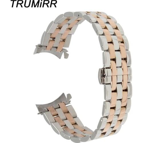 Curved End Stainless Steel Watchband 18mm 20mm 22mm 24mm for Hamilton Men Women Watch Band Butterfly Buckle Wrist Strap Bracelet