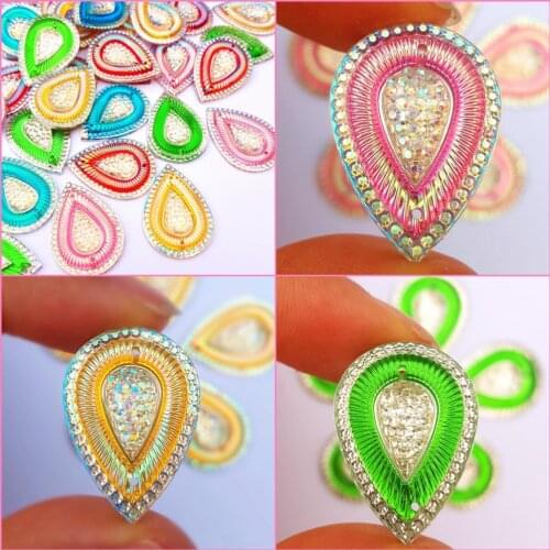 RESIN Mix Color 18x25mm Teardrop 2 hole Sew on Rhinestones Crystals For Sewing Girl Women Clothes Wedding Gown Dress Costume diy