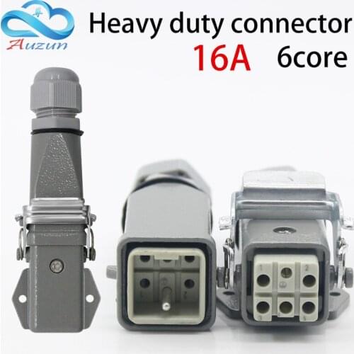 Heavy-duty connector 6 (5 + 1) core ha-006-3 air plug horizontal cold pressure hot channel flow waterproofing
