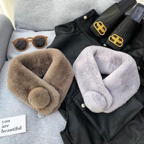 Warm Scarf Winter Fashion Women Luxury Rex Rabbit Fur Scarf Hot-Sale