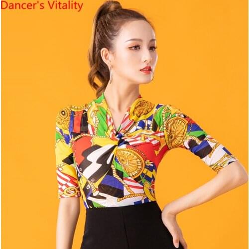 Latin dance top female adult national standard dancing practice clothing professional competition performance clothes