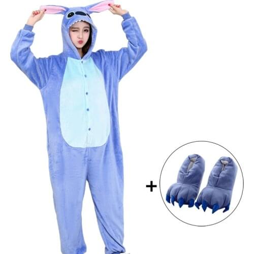 Funny Flannel Onesies Cartoon Pajama Women Kigurumi Men Animal One-Piece Pijamas Jumpsuit Halloween Cosplay Costume Anime Outfit