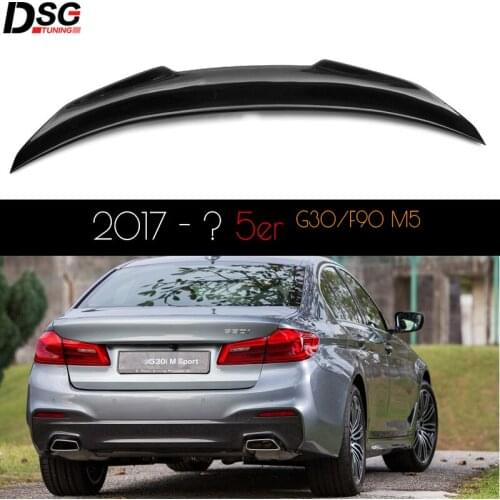 High Kick Rear Spoiler Made of 3*3 3K Twill Carbon Fiber Fit For BMW G30 5 Series(2017 - 2022) & F90 M5, Great Fitmen, UV Cut
