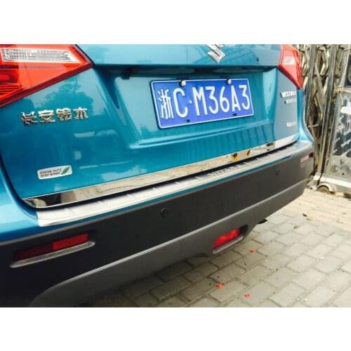 Tailgate Rear Door Bottom Cover Molding Trim Stainless Steel back door trim car Accessories for Suzuki vitara 2015-2018