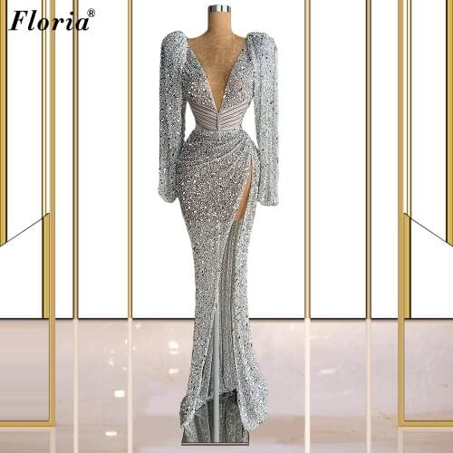 Vestidos De Festa Glitter Sequins Evening Dresses Mermaid Evening Gowns Elegant Celebrity Dresses For Women 2021 Formal Dresses