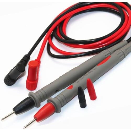 1 Pair Tester Pen Silicone Wire Cable Probe 1000V 10A Thin Needle Test Probes Leads Pin for Digital Multimeters Meter