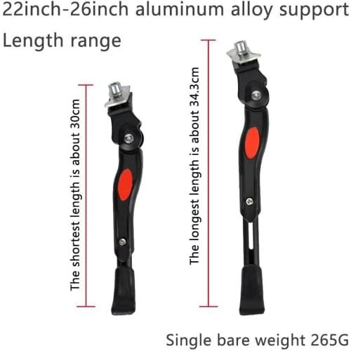 1Pc Black Adjustable MTB Road Bicycle Kickstand Parking Rack Mountain Bike Support Side Kick Stand Foot Brace 16'' to 26