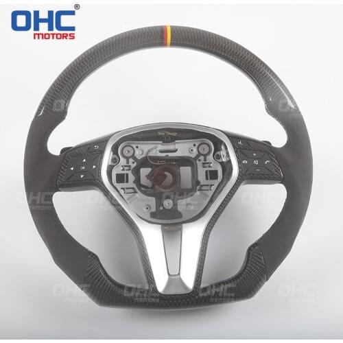 100% Real Carbon Fiber Steering Wheel compatible for MB W204,S204 W212,V212,S212 X156 X253 W246 C E GLA GLK B