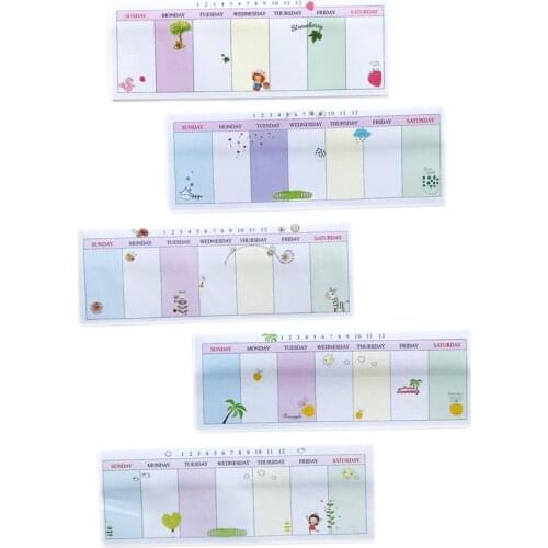 1X Simple Strawberry Zebra Weekly Plan Check List Memo Pads Sticky Notes Planner Paper Stickers Stationery School Office Supply