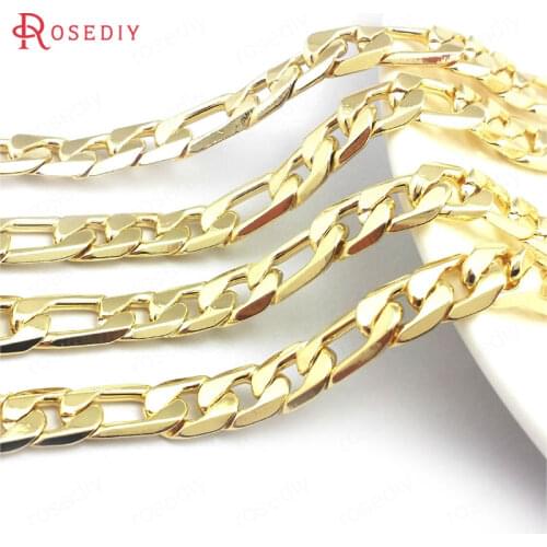 39678)1 Meter 24K Gold Color Iron Long Oval Shape Necklace Chains Bracelets Jewelry Chains Making Supplies Diy Accessories