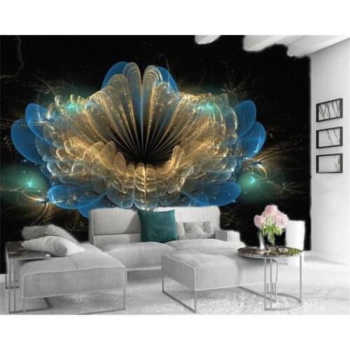 3d Wallpaper Living Room Dark Sky Blooms A Dazzling Flower Home Decor Living Room Bedroom Wallcovering HD Wallpaper