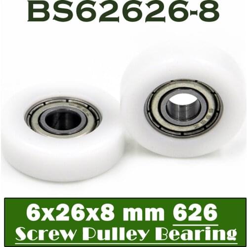 626 ZZ Ball Bearing Covered With POM Plastic 6*26*8 mm ( 2 PCS ) Plastic Pulley Bearings 626 Z 2Z