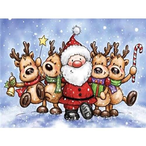 Diamond Embroidery 5D DIY Diamond Painting Santa Claus Cross Stitch Kits Rhinestones Handmade Gift Wall Art Christmas Decoration