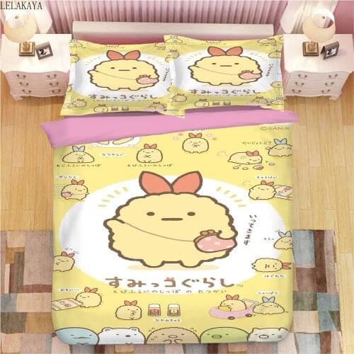 Anime Sumikko Gurashi Corner Bio Bedding Set Duvet Cover Bed Sheet Pillowcase Pillow cover sailor moon Animal Stuffed Plush Toys