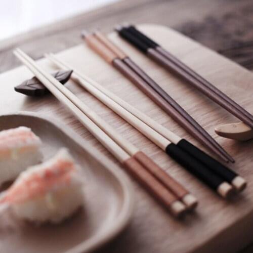 Japan Style Zakka Creative Viantage wood chopsticks with cotton thread wooden tableware one pair rice Sushi chopsticks 22.5cm