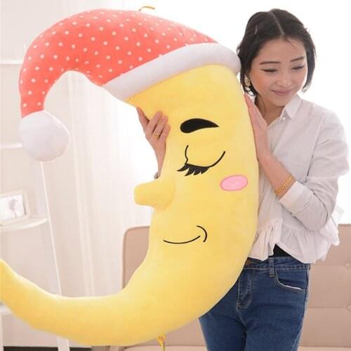 Fancytrader Lovely Big Moon Plush Pillow Toy Giant Stuffed Anime Soft Moon Doll 2 Sizes 4 Colors