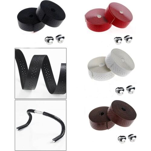 G50 New Bicycle Handlebar Tape Road Bike PU Leather Perforated Belt Breathable Soft Bicycle Handlebar Tape MTB Fixed Gear Belt