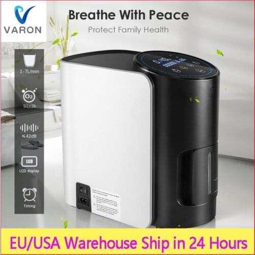 AUPORO 1-7L/min Oxygen Concentrator Machine Generator Portable Oxygen Making Machine Without Battery Air Purifier AC 220V/110V