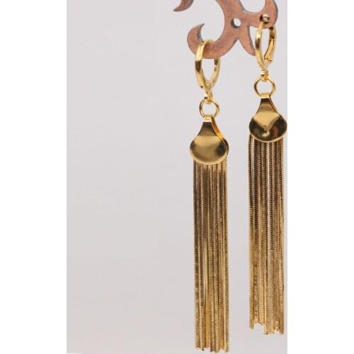 Indian Jewelry Vintage Classic Drop Earrings Women Bohe Style Tassle Gold Earrings Statement Trendy Long Earrings Lady OBS3067