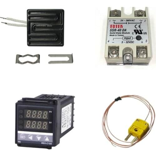 450W Infrared Upper Heating Plate +Temperature Controller Thermostat REX-C100+ SSR 40A Relay + Omega K-Type Thermocouple sensor