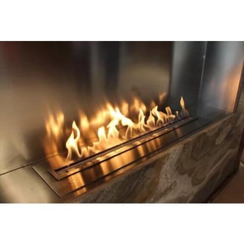Inno-Fire 72 inch real fire stainless steel manual square ethanol fireplace insert burner