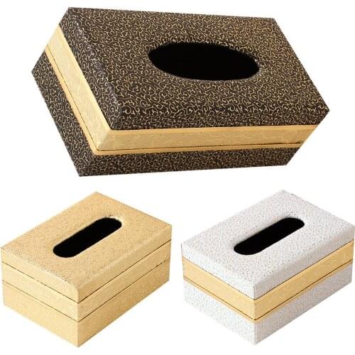 Faux Leather Home Car Tissue Box Storage Case Hotel Restaurant Paper Holder Car Organizer Decoration Tools