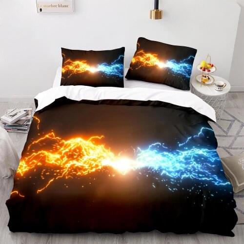 Colorful Flame Bedding Set Single Twin Full Queen King Size Ice And Fire Blaze Bed Set Children Kid Bedroom Duvetcover Sets 024