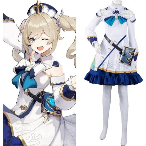 Genshin Impact Cosplay Barbara Dress Suit Cosplay Costume Outfits Halloween Carnival Suit