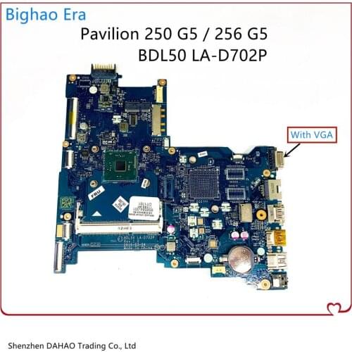 BDL50 LA-D702P MB For HP 250 G5 256 G5 Laptop motheroard 858584-001 858584-501 858584-601 With N3710 CPU DDR3L 100% Fully Tested
