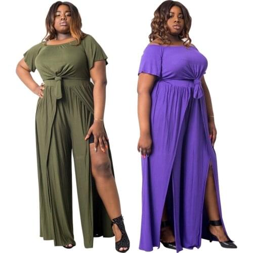 Summer Plus Size 2piece Set Women Matching Sets Casual Loose Crop Tops And Split Pants Two Piece Suits Beach Wear Outfits 4XL