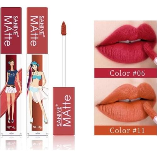 Matte Lipgloss Velvet Liquid Lipstick Makeup Long Lasting Kissproof Nourish Lip square tube High Quality Sexy Lip Cosmetics