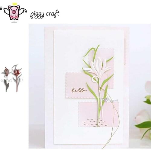 Piggy Craft metal cutting dies cut die mold Flower leaf decoration Scrapbook paper craft knife mould blade punch stencils dies