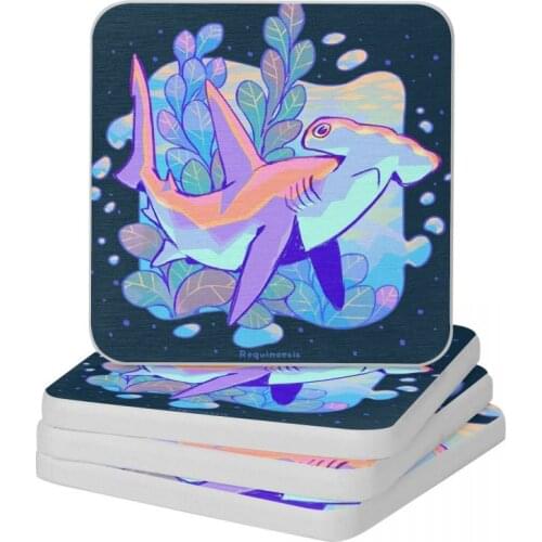 Mr. Hammerhead Anatomy Diatom Square Round Shape Coaster Resistant Water Cup Bonsai Mat Soap Toothbrush Pad Diameter 10cm