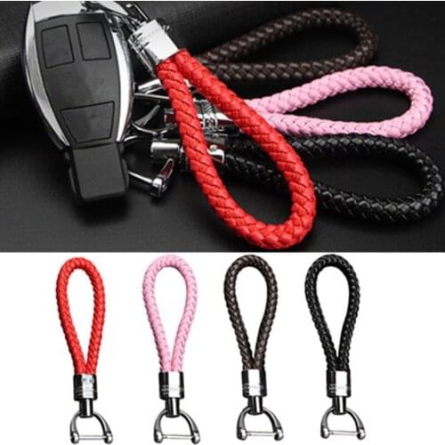Fashion Automobiles Braided Keychains 4 Colors Car Woven Rope Key Chain Auto Truck Keyring for Vehicle Ornaments Accessories