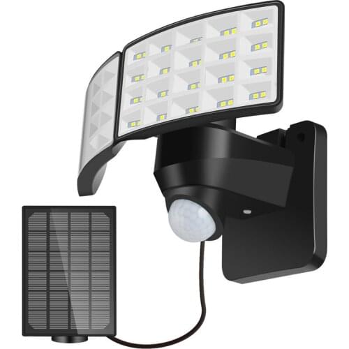 Solar Wall Light Double Head Solar Light Human Body Motion Sensor Spotlight Waterproof Outdoor Adjustable Angle Garden Lights