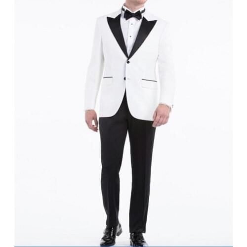 Two Buttons Groomsmen Newest Groom Tuxedos Peak Black Lapel Men Suits Wedding/Prom Best Man Blazer ( Jacket+Pants+Tie ) C391