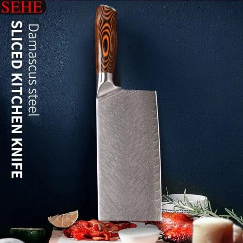 Cocina 7Inch Cleaver Knife Professional 67 Layer Damascus Steel Japanese Cook Knife Meat Fish Vegetable Kitchen Knife