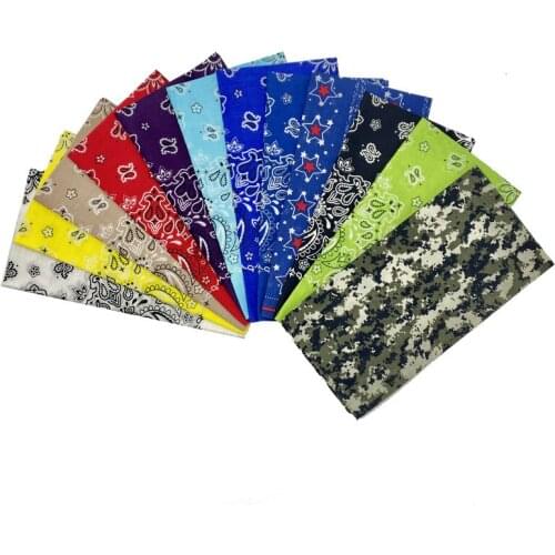 Kerchief Bandana Unisex Hip Hop Black Hair Band Neck Scarf Sports Headwear Wrist Wraps Head Square Scarves Handkerchief bufanda