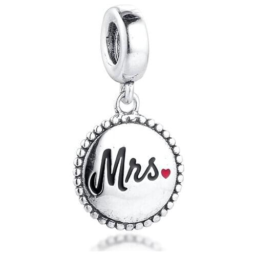 Genuine 925 Sterling Silver Jewelry Mrs. Charm Fits Pandora Charms Silver 925 Original Bracelet Beads for Jewelry Making kralen